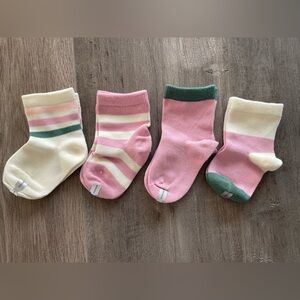 Pink and Cream Striped Socks Set